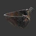Ancient Rustic Tea Bowl With Patina And Mottled Texture On Dark Background