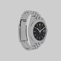 Luxury Rolex Watch With Blue Dial Silver Metal Bracelet And Date Function