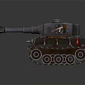 Realistic Military Tank with Long Cannon Turret Metallic Texture Tracks and Ground Reflection
