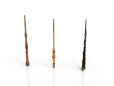 Wooden Decorative Carved Columns With Intricate Patterns Different Designs And Brown Finish 3d model