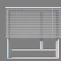 White Window Blinds Installed On Modern Window Frame Design 3d model
