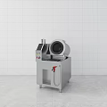 Stainless Steel Kitchen Equipment With Control Panel Round Cooking Pot And Red Spray Gun