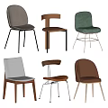 Stylish Modern Dining Chairs With Various Designs And Mixed Materials 3d model
