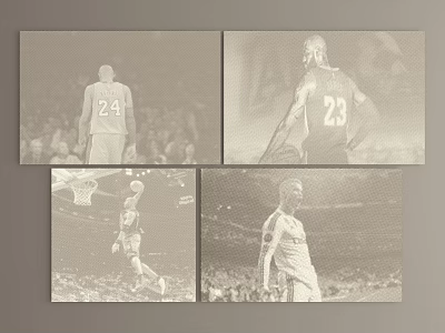 Basketball Player Sculptures With 24 And 23 Jersey Numbers In Dynamic Poses 3d model