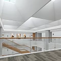 Hotel Lobby Modern Interior Design With Layered Ceiling Columns Sofas And Plants
