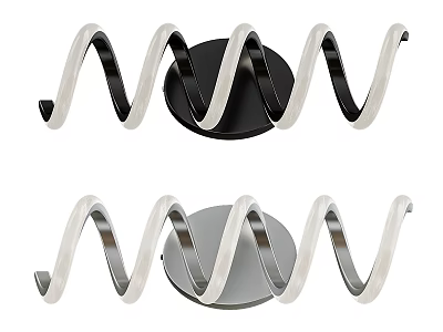 Modern Spiral Design Wall Lamps for Interior Decor with White Spiral and Black Silver Bases 3d model