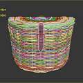 Light Brown Wicker Basket With Heart Shaped Top And Metal Buckle For Daily Use