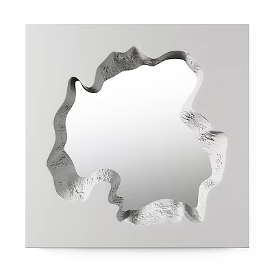Modern Artistic Mirror With Irregular Shape And Rough Edges For Wall Decor 3d model
