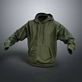 Green Casual Hoodie With Hood Long Sleeves And Front Pocket Design