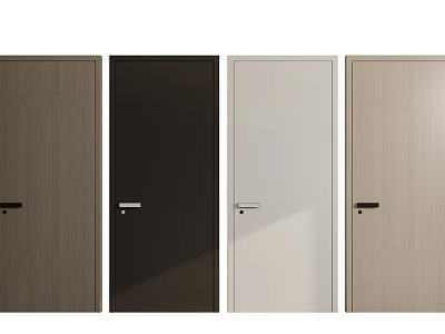 Modern Flush Doors In Various Colors With Wooden Texture And Sleek Design For Home Use 3d model