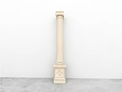 Classical Roman Fluted Column With Ornate Capital And Pedestal Base Design 3d model