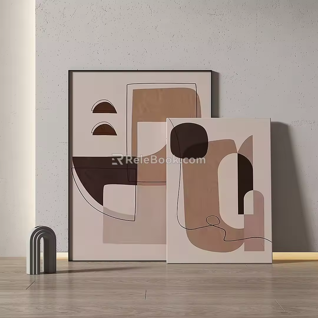 Simple abstract decorative painting 3d model