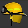 Weapon Protection Helmet In Yellow With Goggles And Reflective Surface Design 3d model