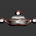 Futuristic Red Sleek Interstellar Spacecraft With Cockpit Dual Engines And Aerodynamic Design