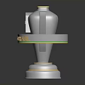 Brazil Trophy With Silver And Gold Design And Shiny Reflective Base 3d model
