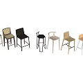 Various Modern Bar Stools With Different Styles And Colors For Home Kitchen 3d model