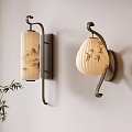 Traditional Chinese Style Wall Sconces With Bamboo Patterns And Curved Metal Frames For Interior Decor