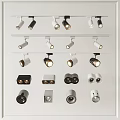 Downlights and Spotlights with Various Modern Designs Black White Colors and Track Styles