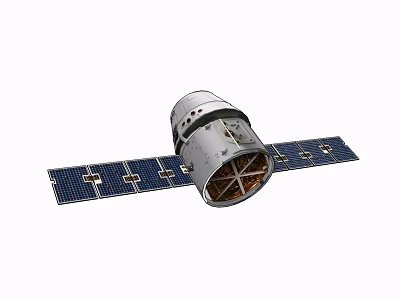 Advanced Orbital Satellite With Solar Panels And Cylindrical Structure 3d model