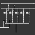 Industrial Equipment Blue Piping System With Multiple Pumps Arranged In Industrial Line Setup