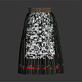 Traditional Ethnic Skirt Featuring White Body Striped Patterns Colorful Woven Waistband And Red Black Trim