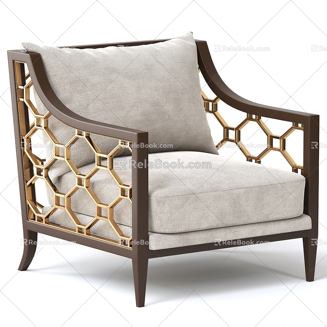 American style Nanyang style single sofa leisure chair 3d model