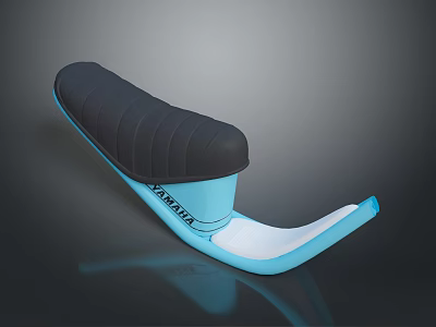 Modern Single Chair With Black Padded Seat And Blue Sleek Base Contemporary Design For Living Room 3d model