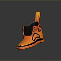 Orange Modern Casual Shoes With Black Accents Unique Heel And Comfortable Sole Design