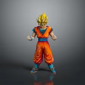 Dragon Ball Super Saiyan Goku Action Figure In Orange Outfit Blue Belt And Blue Shoes