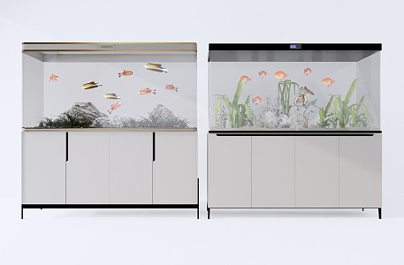 Modern fish tank 3d model