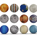 Realistic 3D Models of Solar System Planets with Diverse Colors Textures and Spherical Shapes