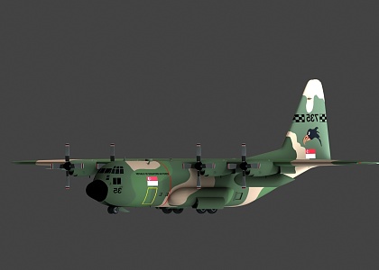 American C130 aircraft 3d model