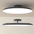 Modern Round Ceiling Light With Black Frame And White Luminous Shade 3d model