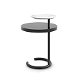 Modern Coffee Table with White Marble Top and Black Lower Shelf 3d model