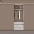 Modern Wardrobe Interior Design With Open Shelves And Drawer Storage Units 3d model