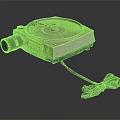 Vintage Projection Monitoring Projector With Lens Dial Buttons And Cable On Smooth Surface