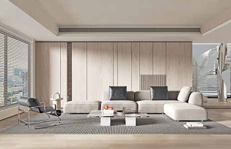 Modern Living Room Sofa Coffee Table Combination Living Room 3d model
