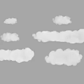 Beautiful Natural Scenery With Soft White Clouds Floating On Plain Gray Background