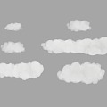 Real clouds smoke cotton 3d model