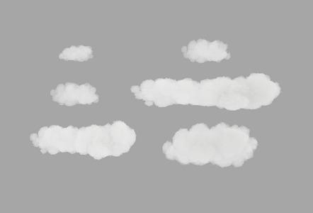 Real clouds smoke cotton 3d model