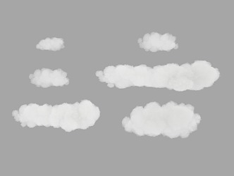 Real clouds smoke cotton 3d model