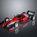 Red and Black Race Car With Aerodynamic Design And White Alloy Wheels