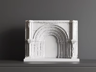 Classical Architectural Arch Structure With Detailed Carved Columns And Decorative Details 3d model