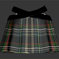 Plaid Kilt Skirt With Black Belt And Vibrant Green Red Blue Yellow Patterns