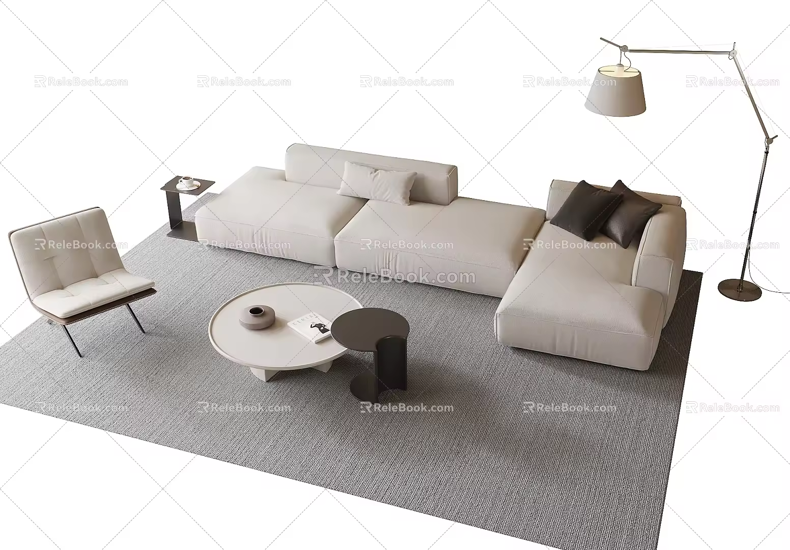 Modern Sofa Coffee Table Combination Coffee Table Leisure Chair Corner Sofa Multi-Person Sofa 3d model