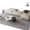 Modern Sofa Coffee Table Combination Coffee Table Leisure Chair Corner Sofa Multi-Person Sofa 3d model
