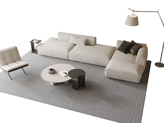 Modern Sofa Coffee Table Combination Coffee Table Leisure Chair Corner Sofa Multi-Person Sofa 3d model