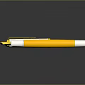 Modern Yellow And White Fountain Pen With Cap And Nib For Daily Use