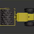 Yellow Road Roller Functional Vehicle With Yellow Canopy Large Roller Drum And Black Wheels