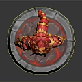 Shyvana Female Character Figurine With Red Horns Purple Skin Red Gold Decorations And Base